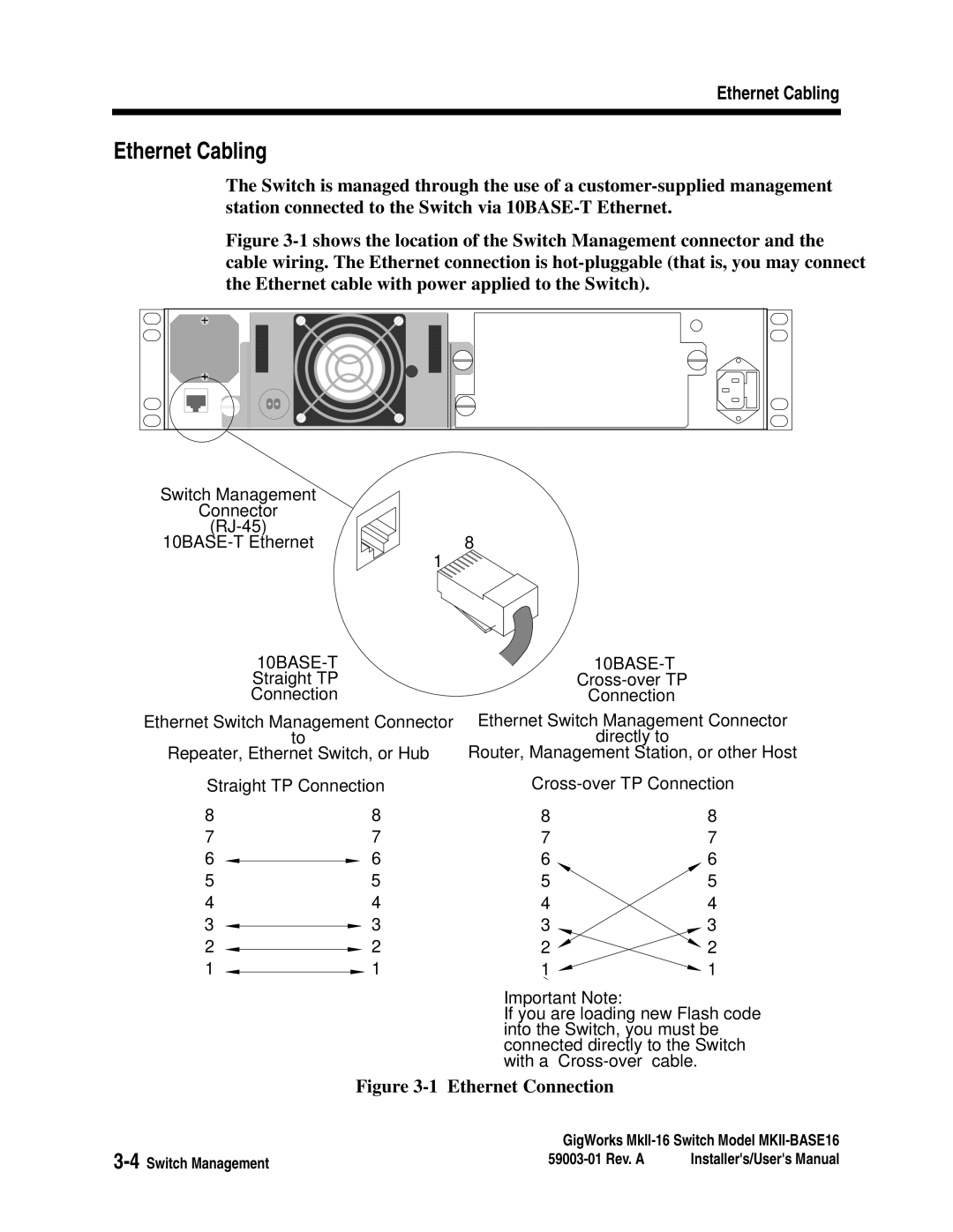 Q-Logic MKII-BASE16 user manual Ethernet Cabling 