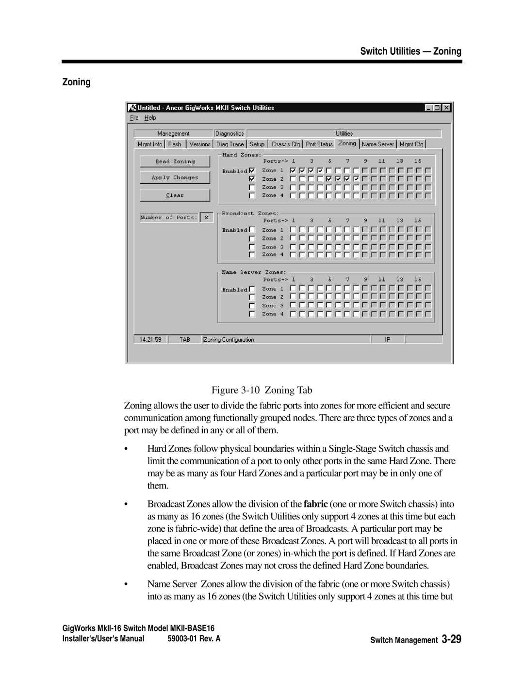 Q-Logic MKII-BASE16 user manual Switch Utilities Zoning 