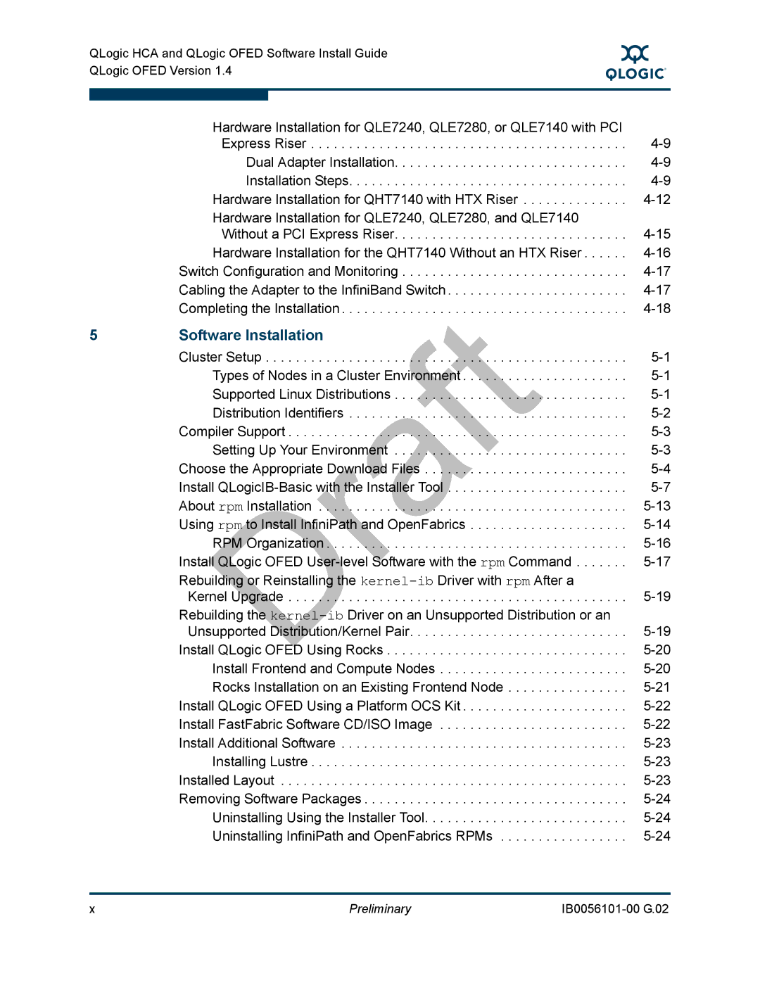 Q-Logic OFED, IB0056101-00 G.02 manual Software Installation 