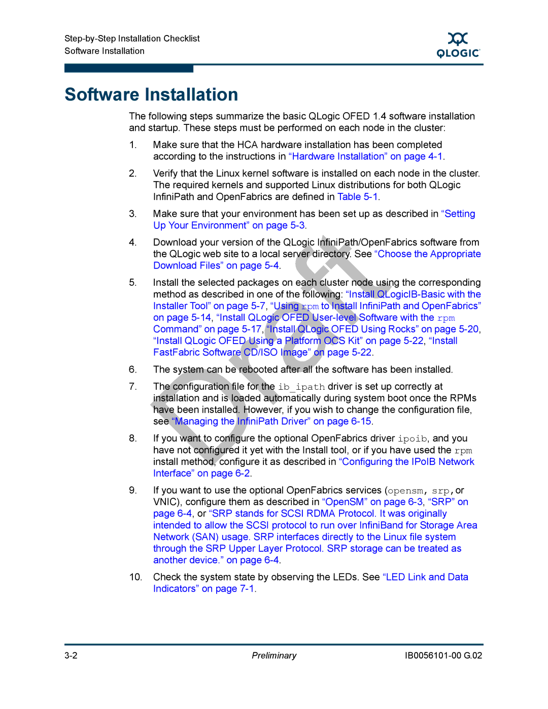 Q-Logic OFED, IB0056101-00 G.02 manual Software Installation 