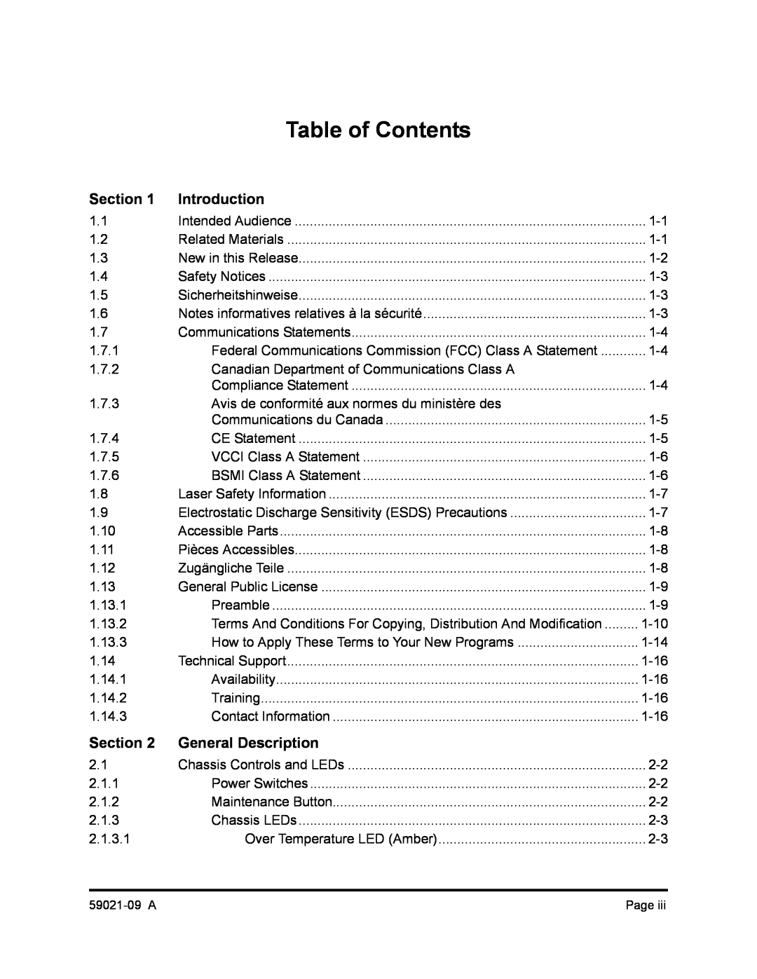 Q-Logic SB2A-16B, QLA2342 manual Section, Introduction, General Description, Table of Contents 