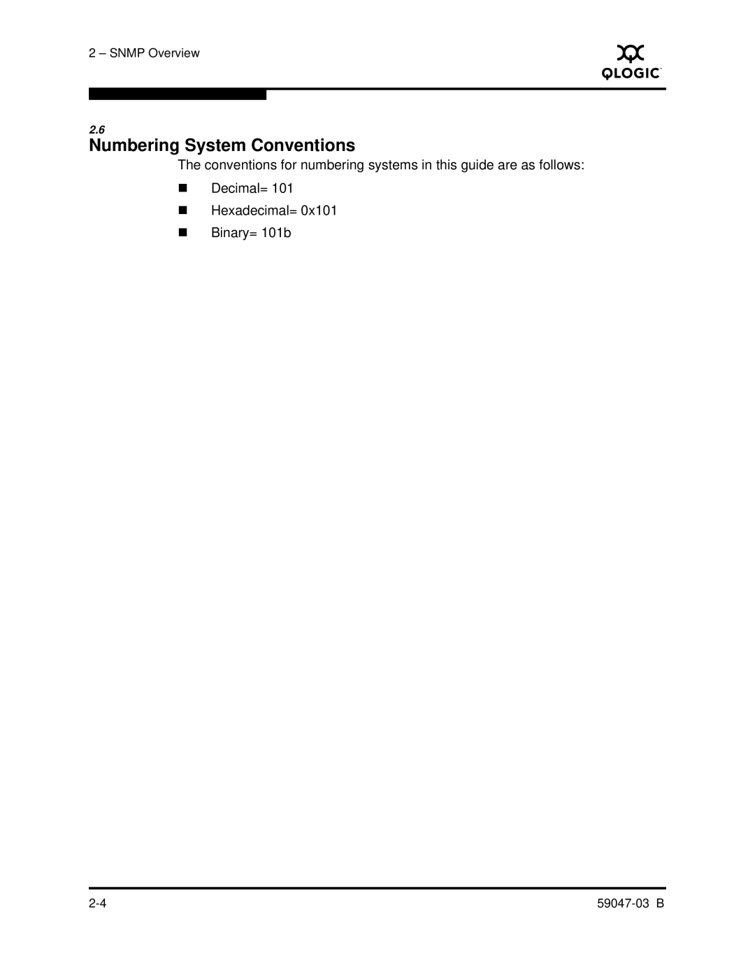 Q-Logic SANBOX2 manual Numbering System Conventions 