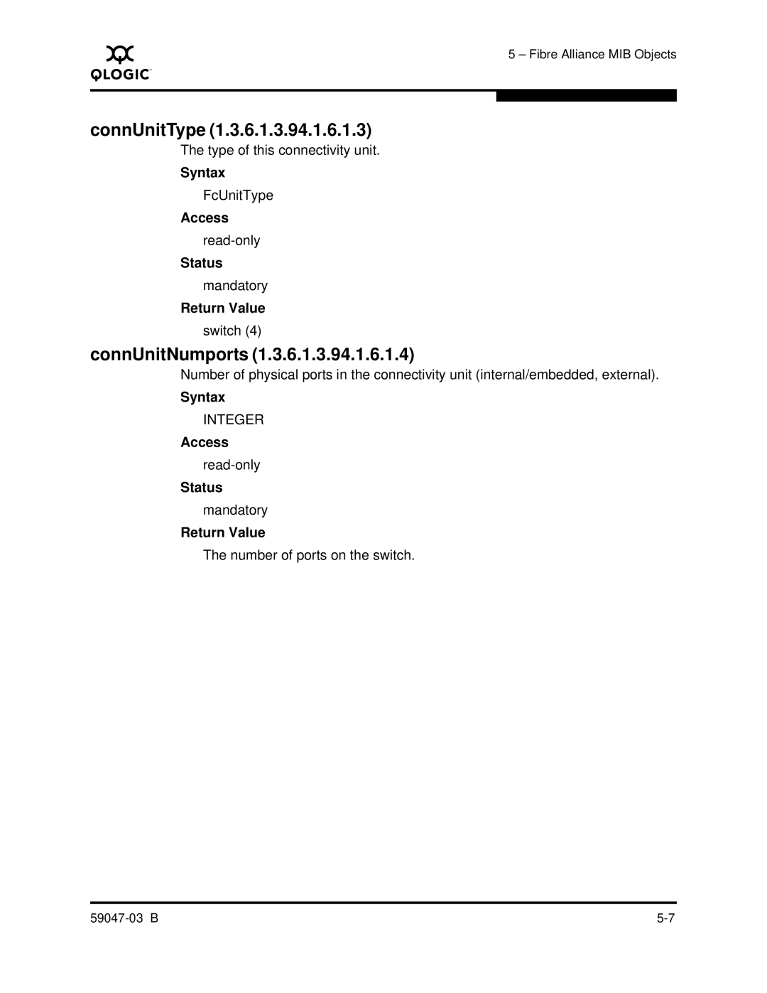 Q-Logic SANBOX2 manual ConnUnitType, ConnUnitNumports 