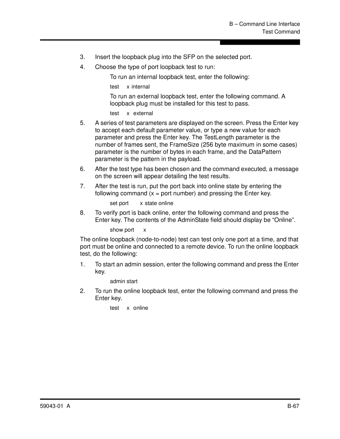 Q-Logic SANBOX2-64 manual Test x external 