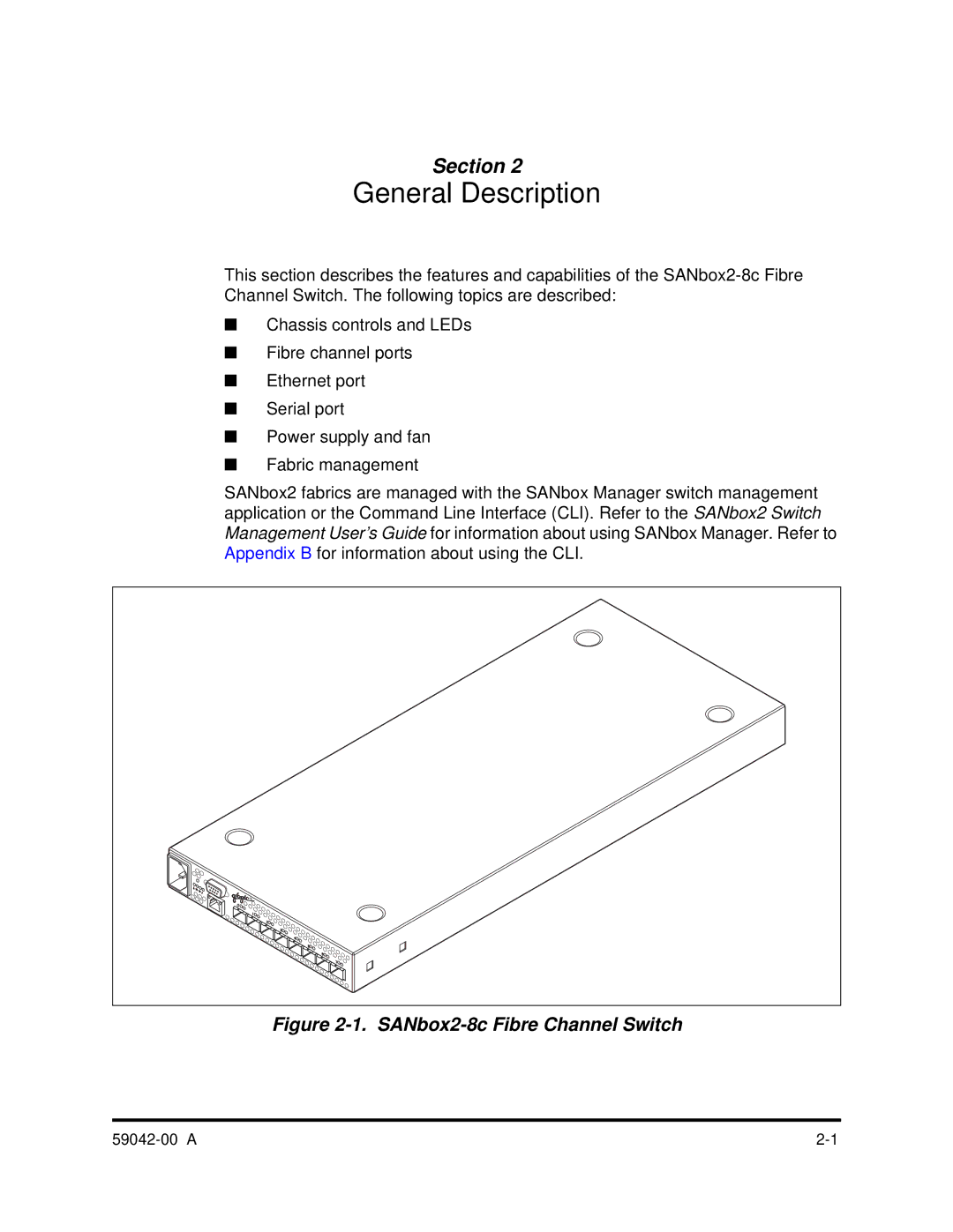 Q-Logic SANBOX2-8C manual General Description 