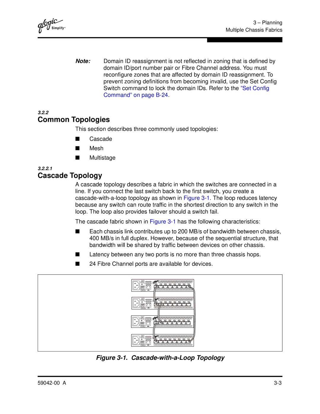 Q-Logic SANBOX2-8C manual Common Topologies, Cascade Topology 