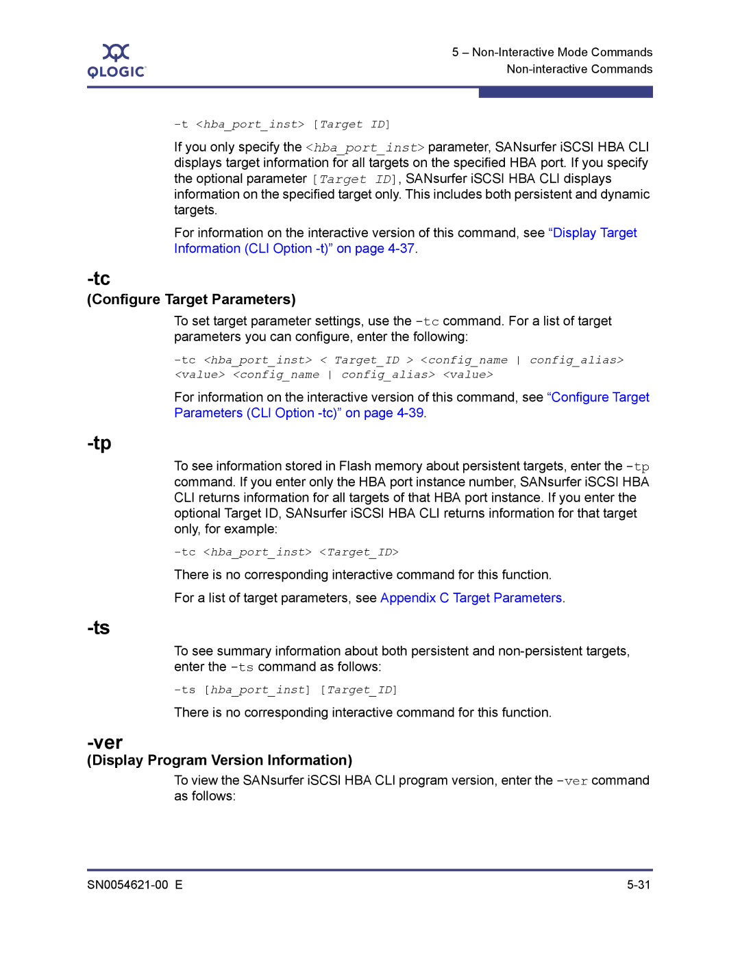 Q-Logic SN0054621-00 E manual Display Program Version Information 