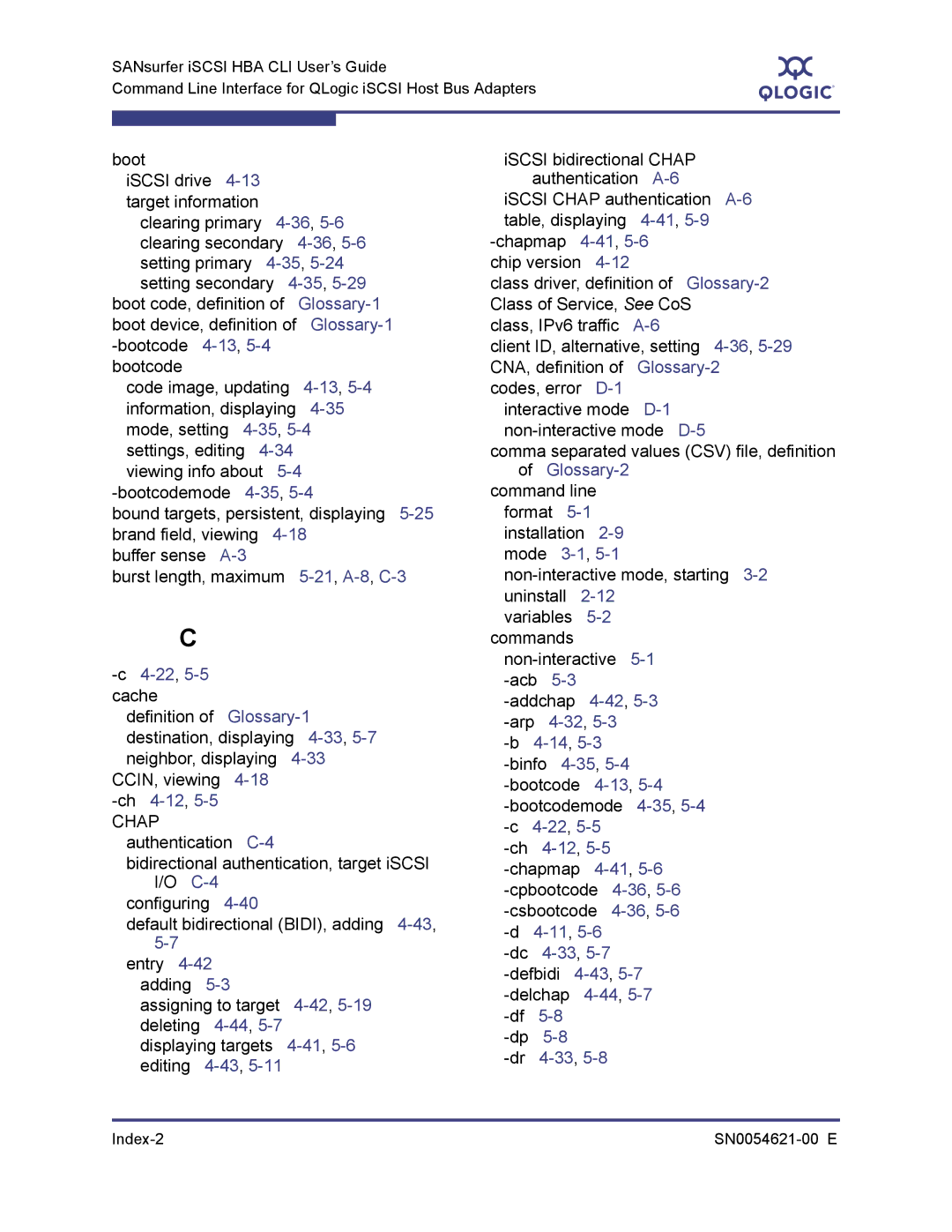 Q-Logic SN0054621-00 E manual C4-22,5-5cache, 41,5-9, 36,5-29, Ch4-12,5-5, Dc4-33,5-7, Dr4-33,5-8 