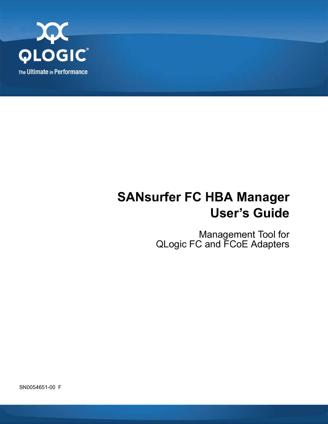 Q-Logic SN0054651-00 F manual SANsurfer FC HBA Manager User’s Guide 