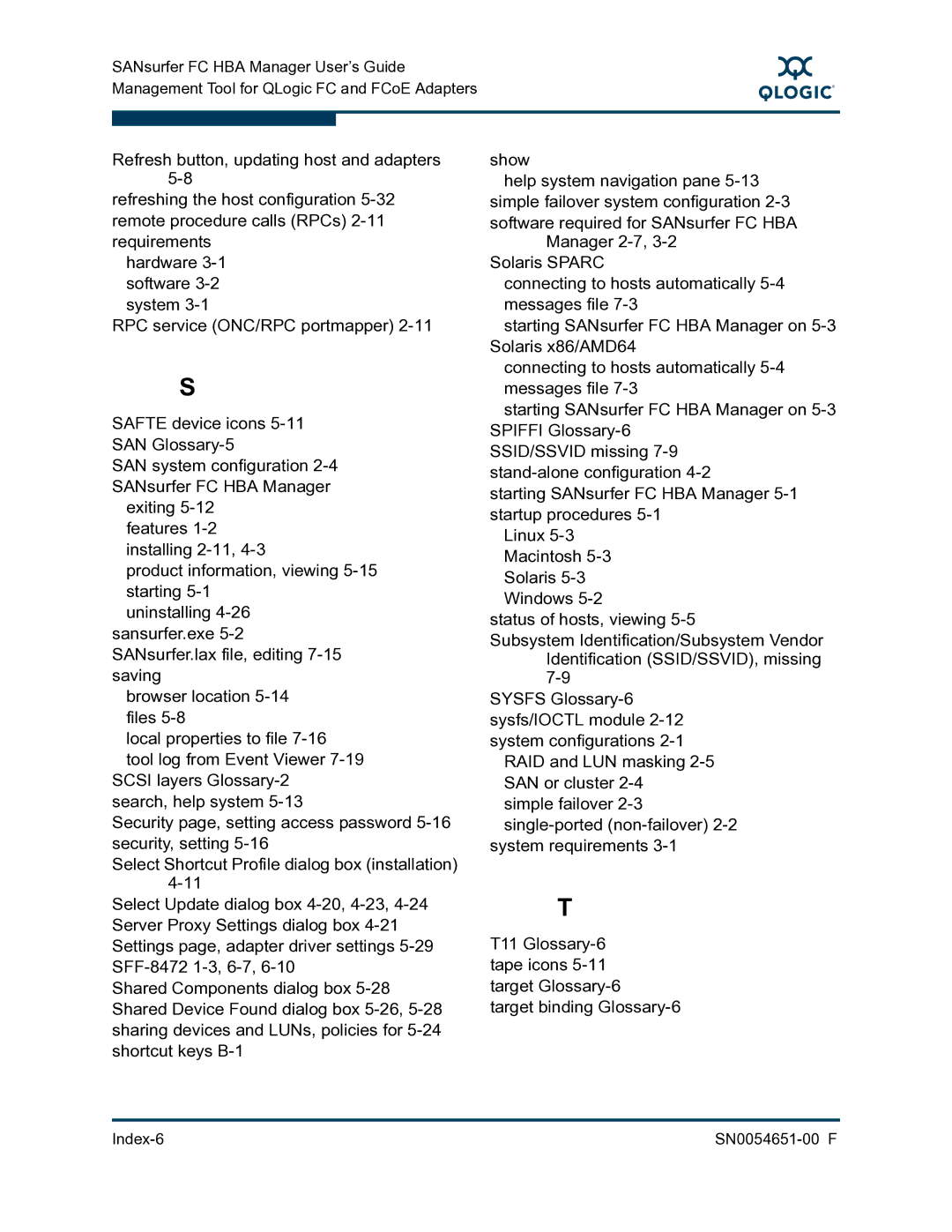 Q-Logic manual Index-6 SN0054651-00 F 