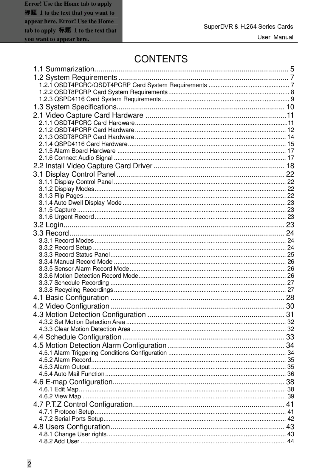 Q-See Computer Hardware manual Contents 