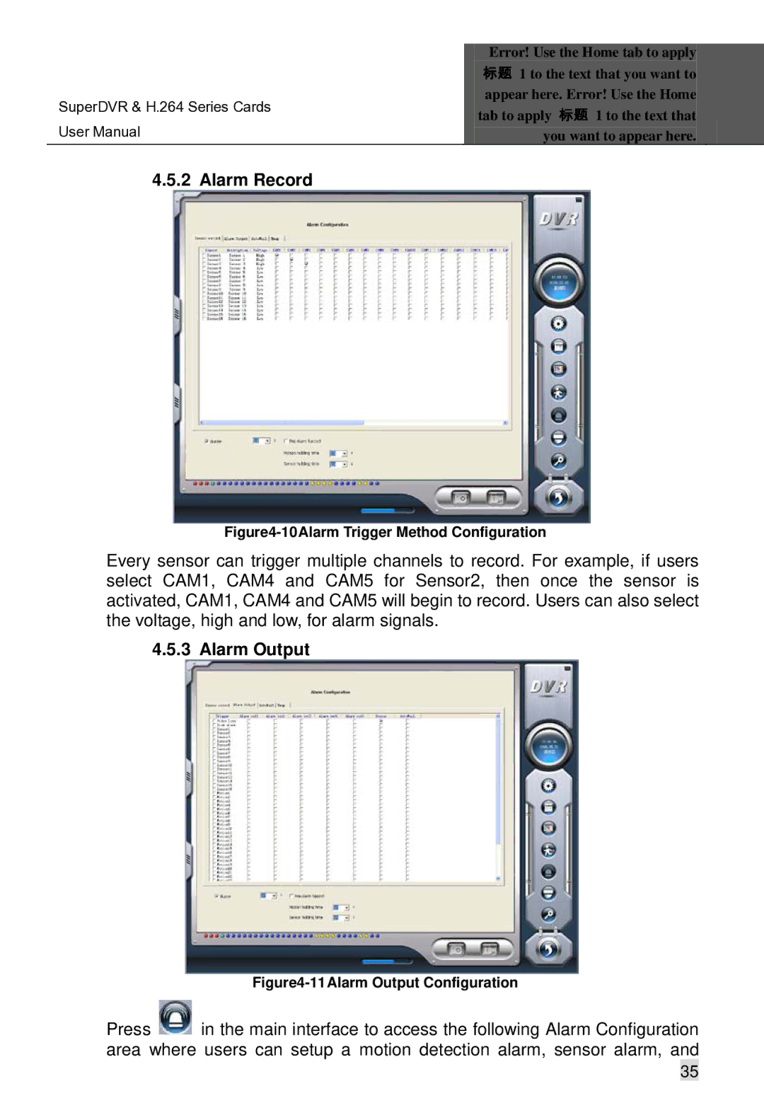 Q-See Computer Hardware manual Alarm Record, Alarm Output 