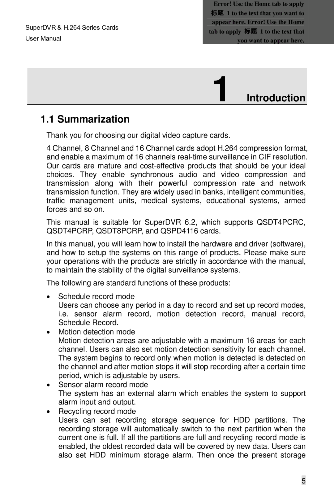 Q-See Computer Hardware manual Introduction Summarization 