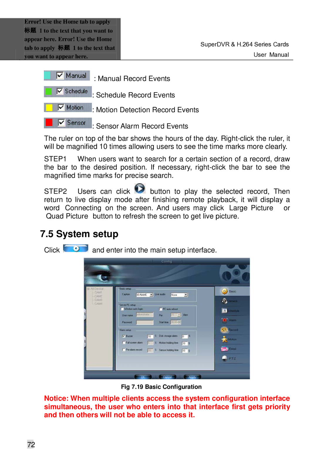 Q-See Computer Hardware manual System setup, Click and enter into the main setup interface 