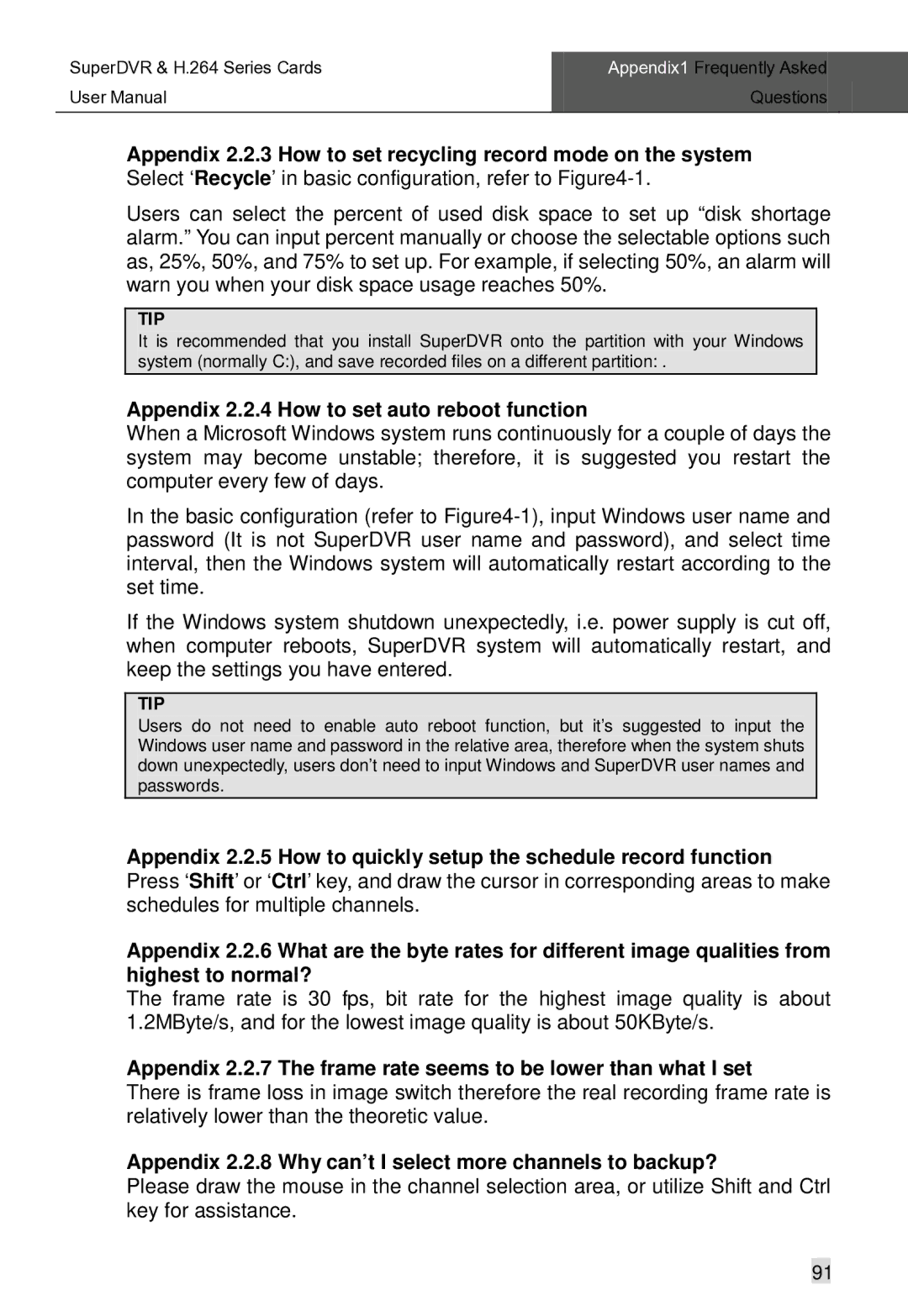 Q-See Computer Hardware manual Appendix 2.2.4 How to set auto reboot function 