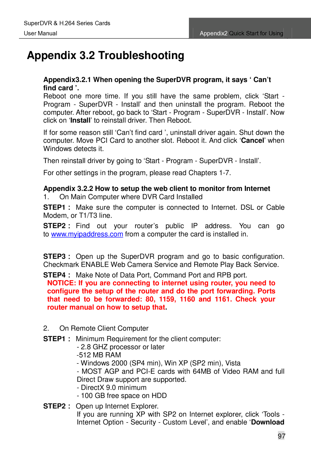 Q-See Computer Hardware manual Appendix 3.2 Troubleshooting 