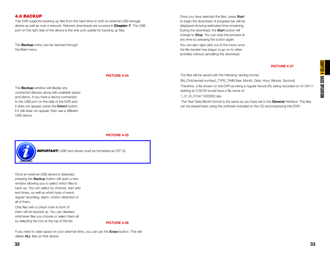 Q-See QC40108 user manual Backup 