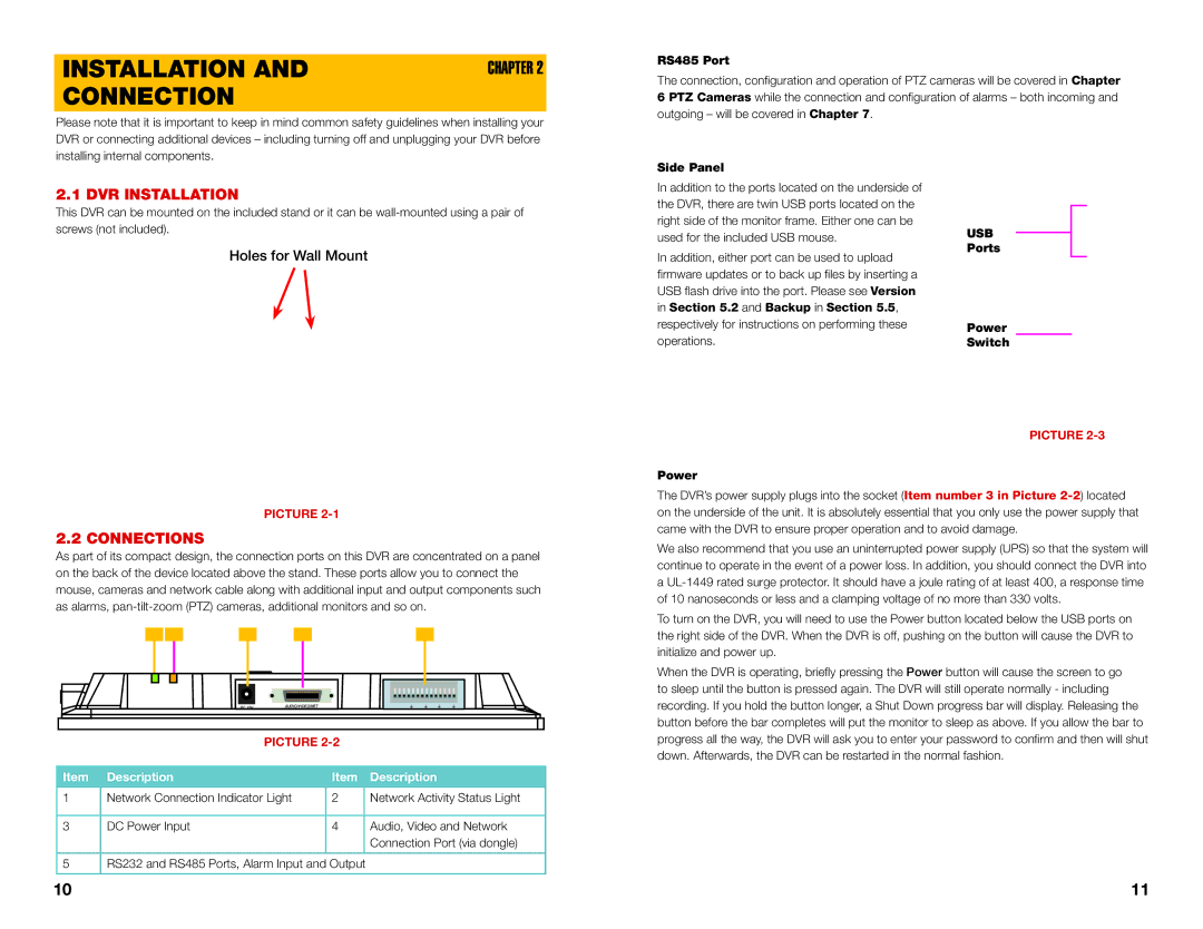 Q-See QC40108 user manual DVR Installation, Connections 