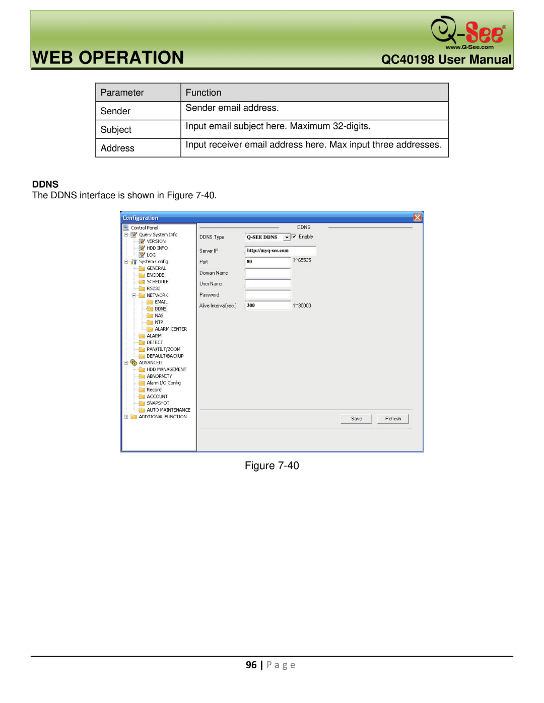 Q-See QC40198 user manual WEB Operation 