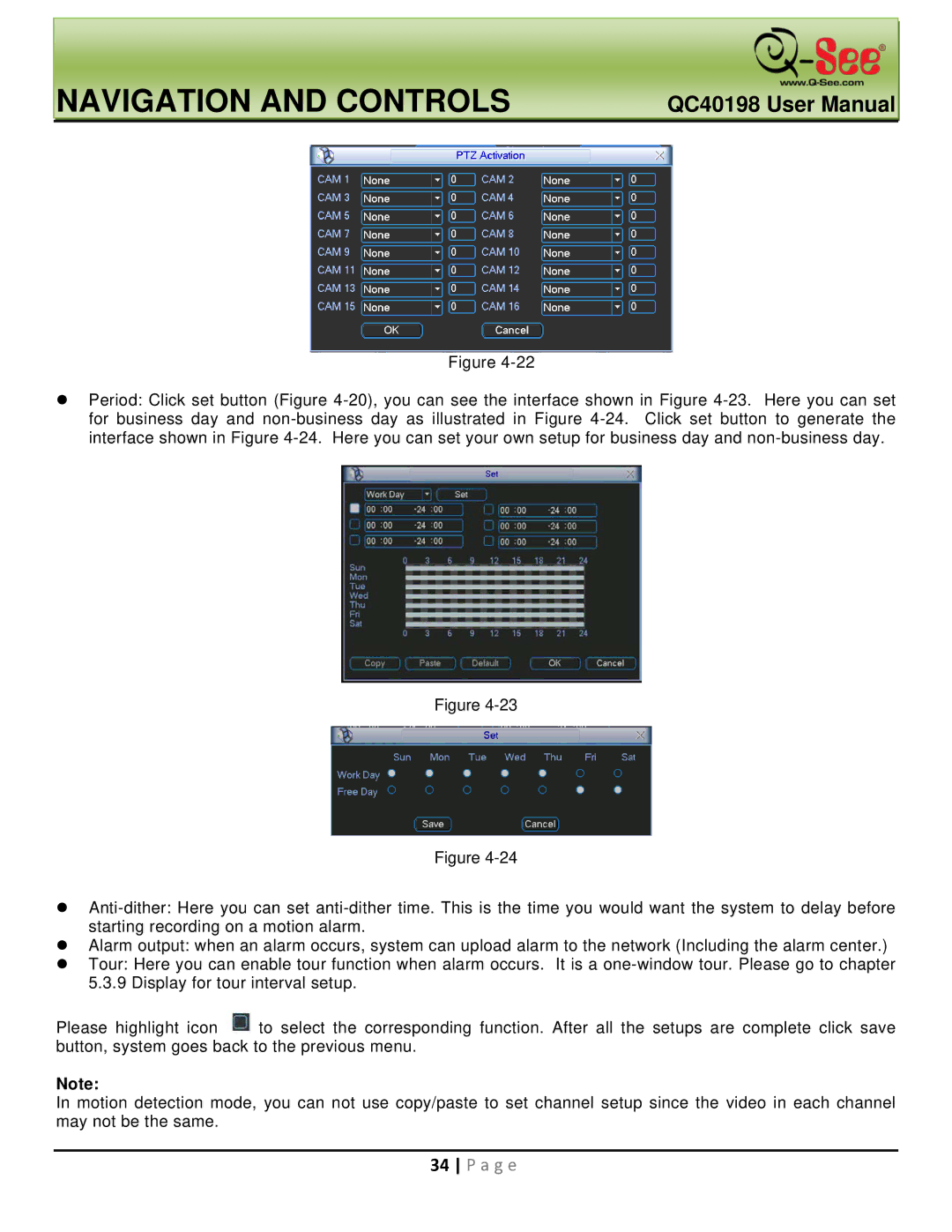 Q-See QC40198 user manual Navigation and Controls 