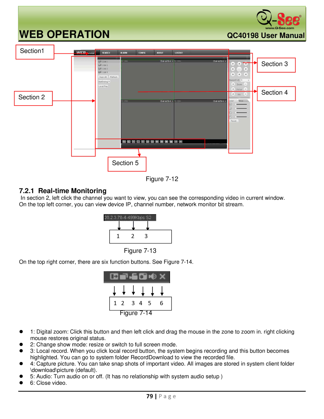 Q-See QC40198 user manual Real-time Monitoring 