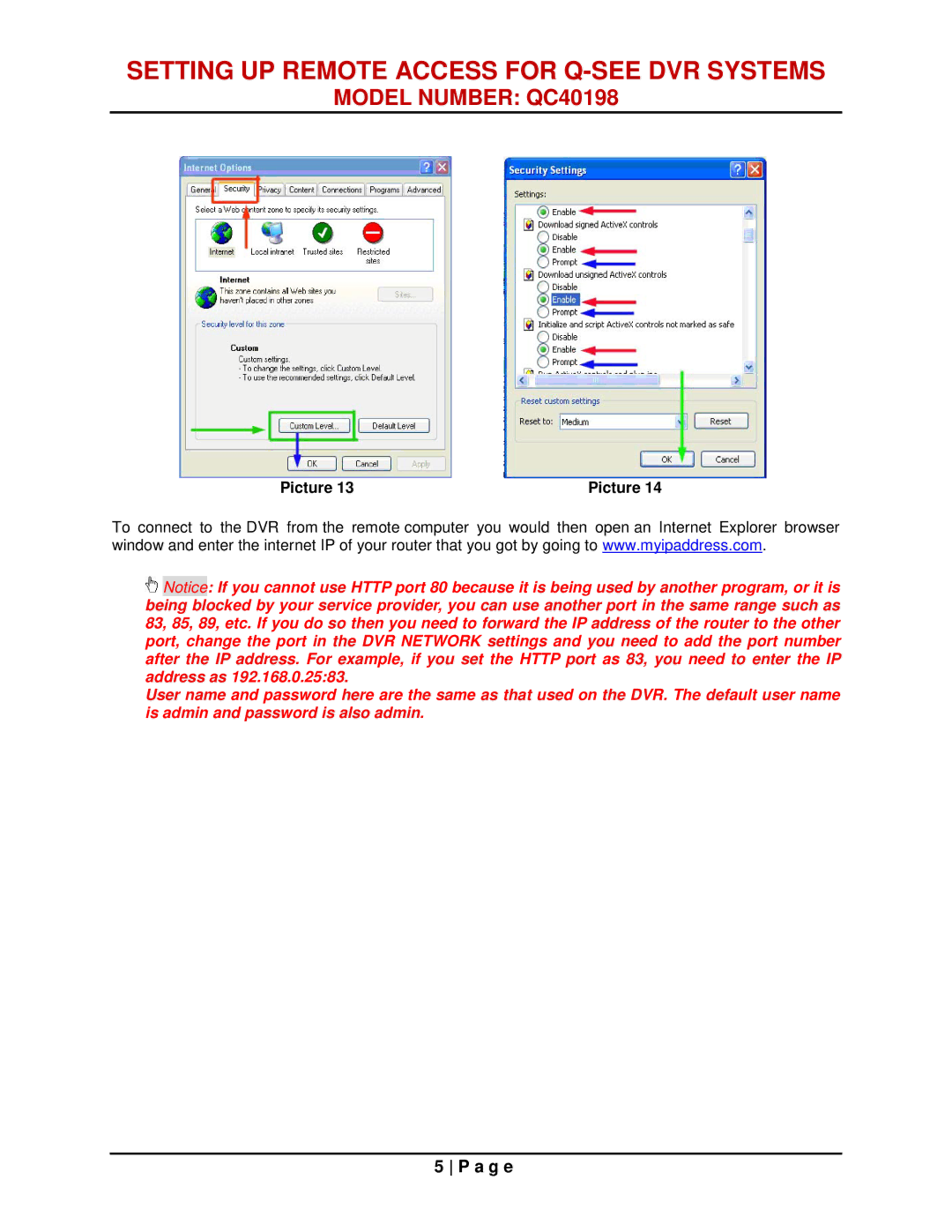 Q-See QC40198 manual Setting UP Remote Access for Q-SEE DVR Systems 