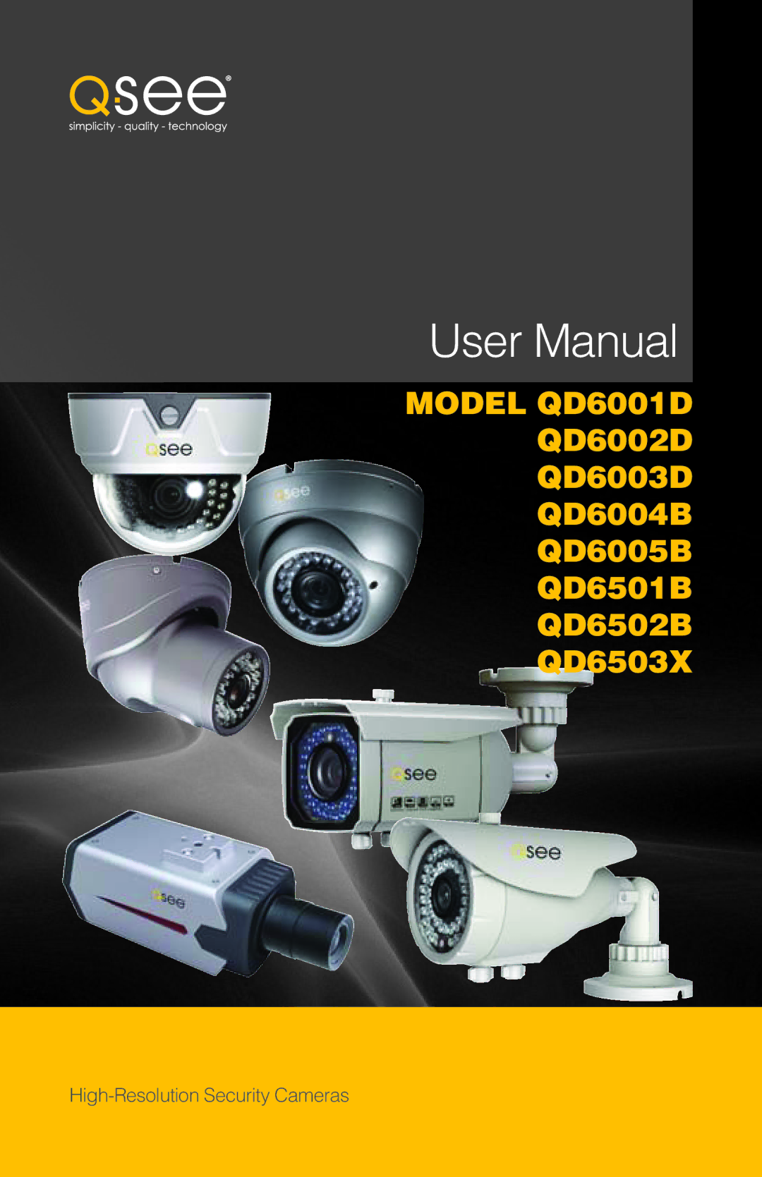 Q-See QD6003D, QD6502B, QD6501B, QD6004B, QD6002D, QD6503X, QD6005B user manual Model QD6001D 