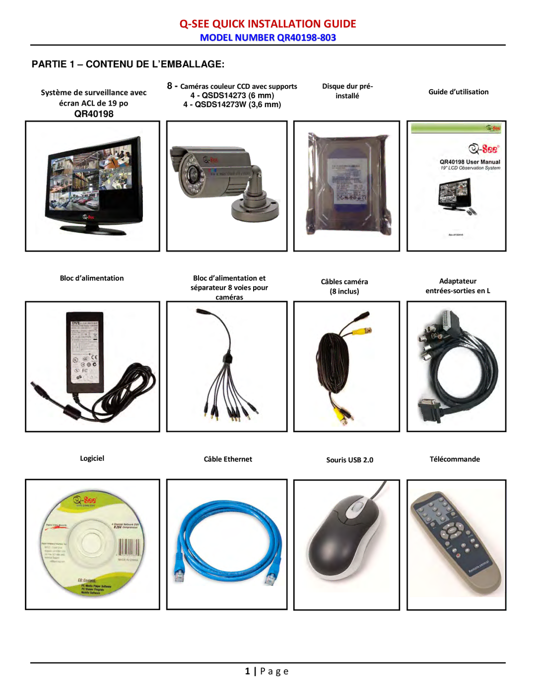 Q-See QR40198-803 manual See Quick Installation Guide 