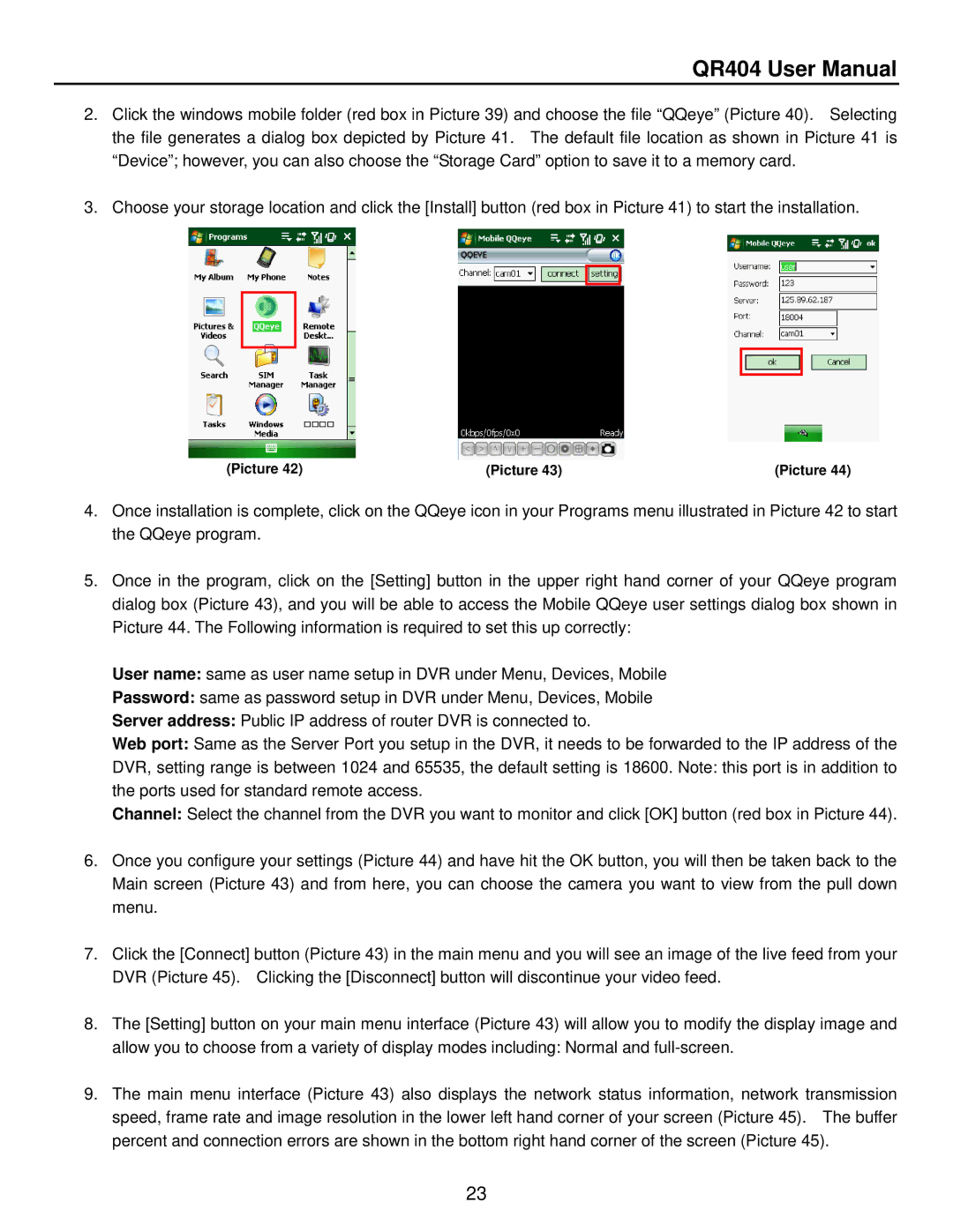 Q-See QR404 user manual Picture 