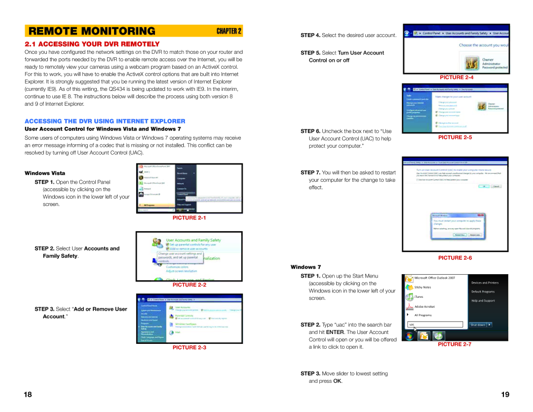 Q-See QS SERIES setup guide Remote Monitoring, Accessing Your DVR Remotely, Accessing the DVR Using Internet Explorer 