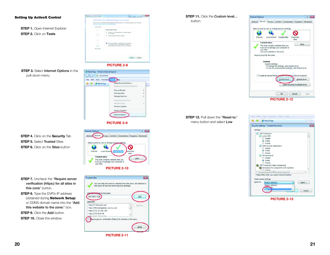 Q-See QS SERIES setup guide Setting Up ActiveX Control, Click on Tools 