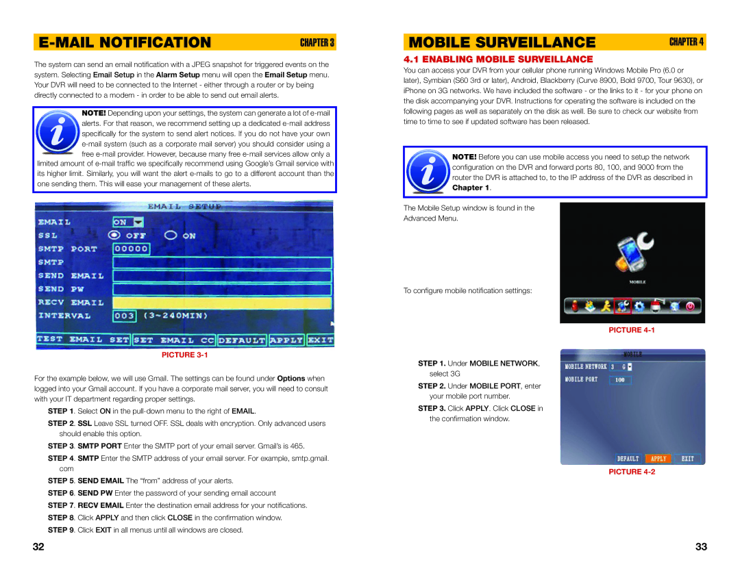 Q-See QS SERIES setup guide Mail Notification, Enabling Mobile Surveillance 