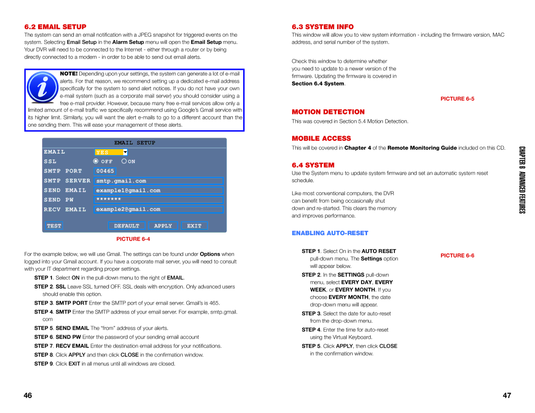 Q-See QS464, QS206, QS408, QS434 user manual Advanced Features 