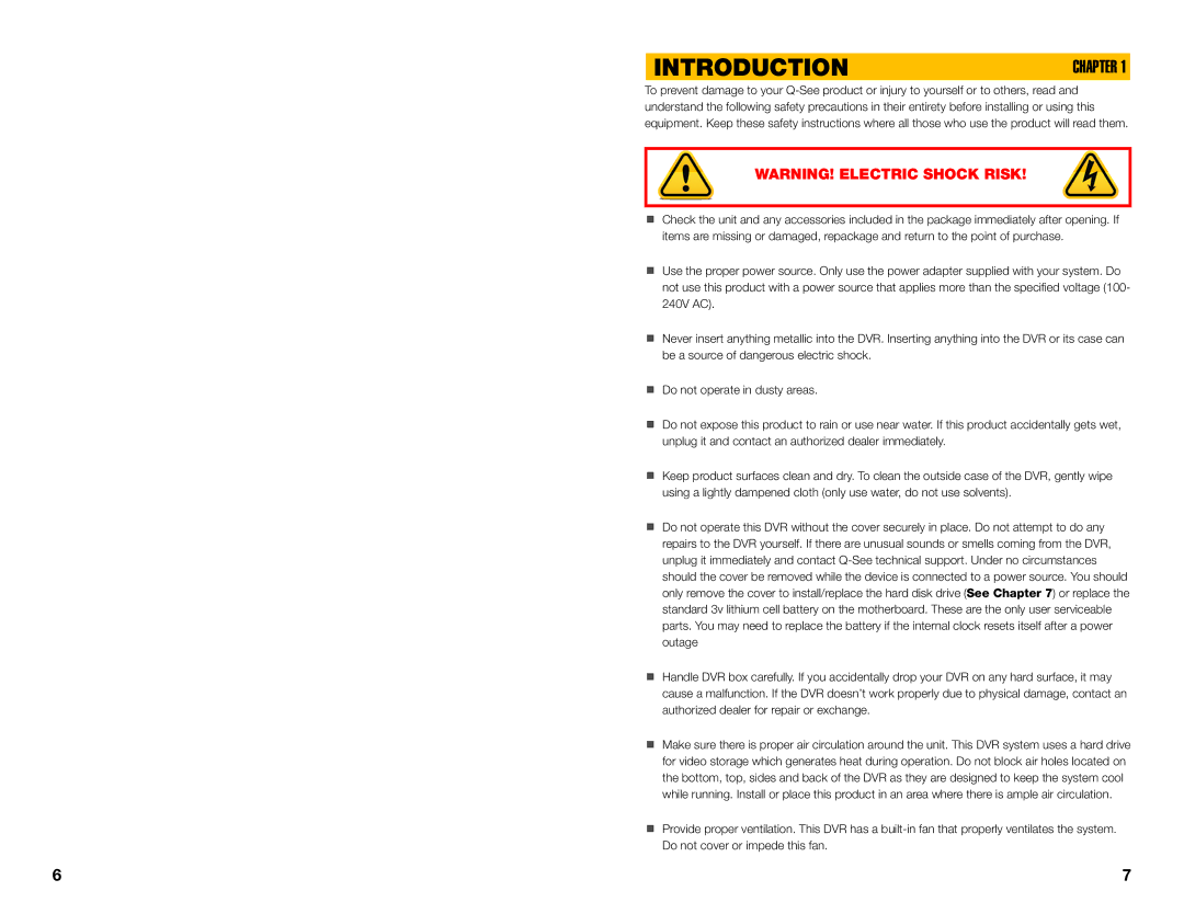 Q-See QS464, QS206, QS408, QS434 user manual Introduction 