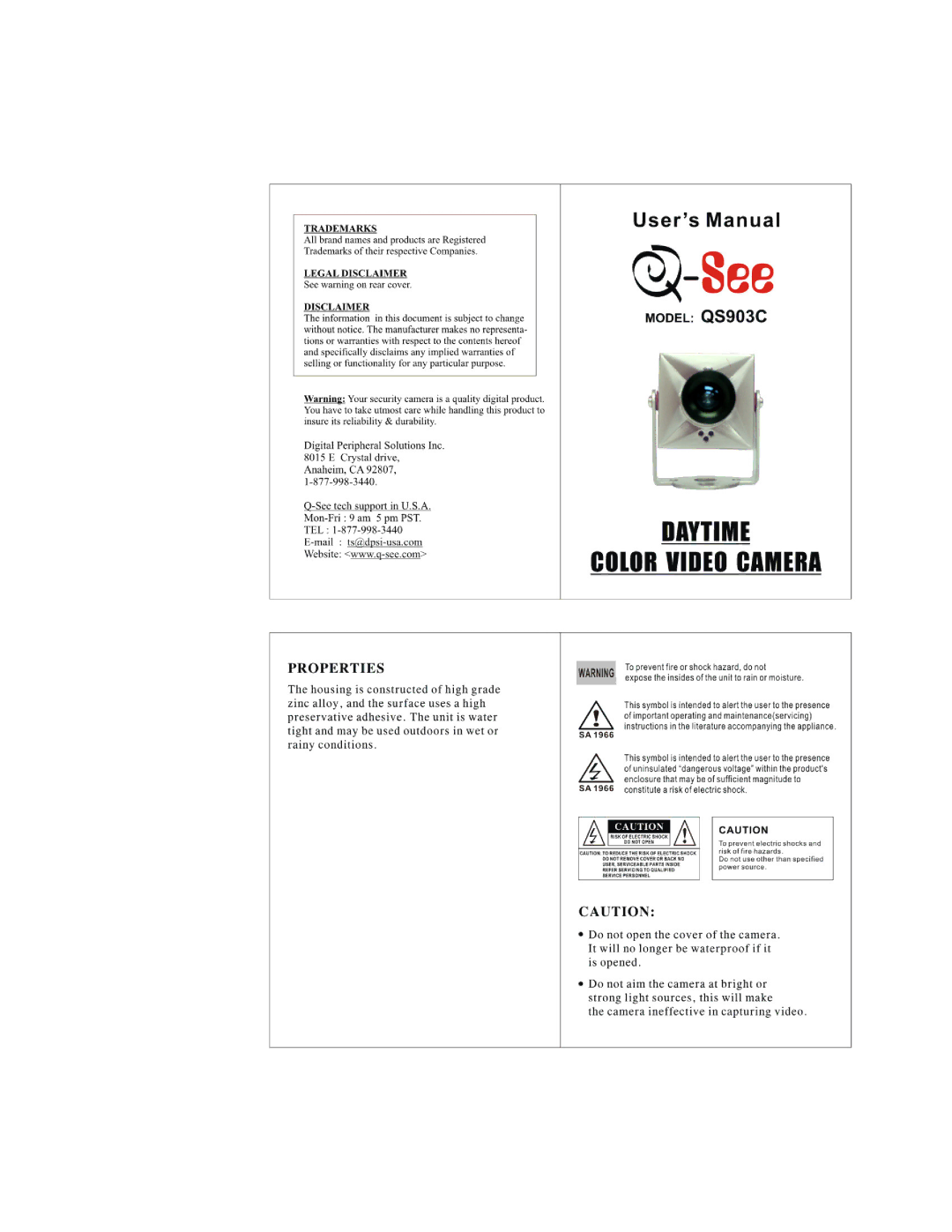 Q-See Qs903c manual 