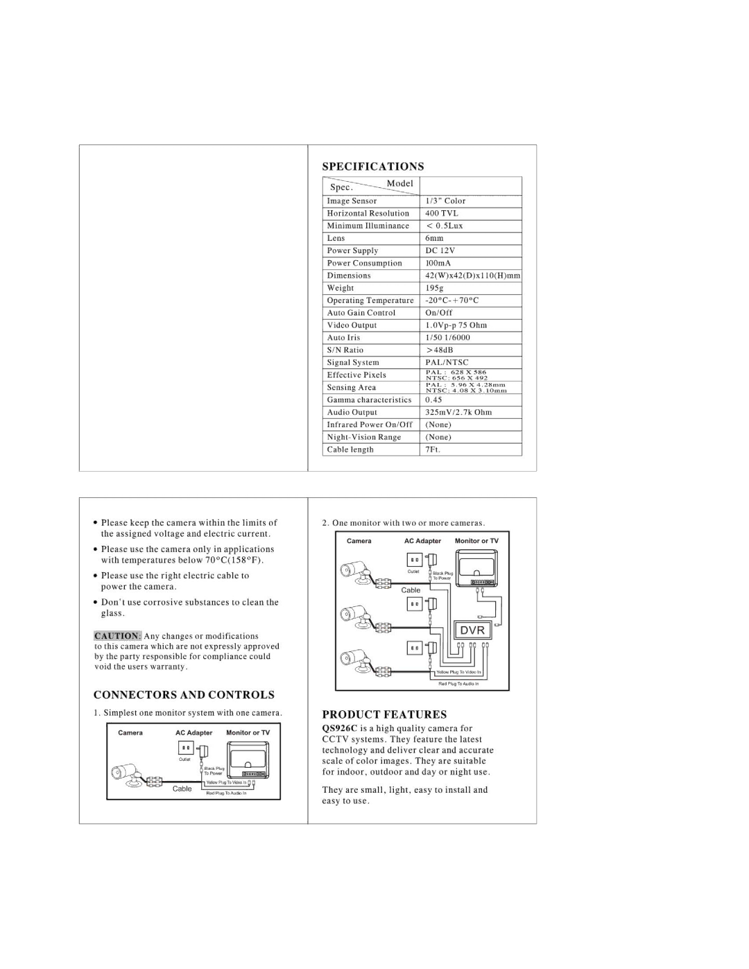 Q-See QS926C manual 