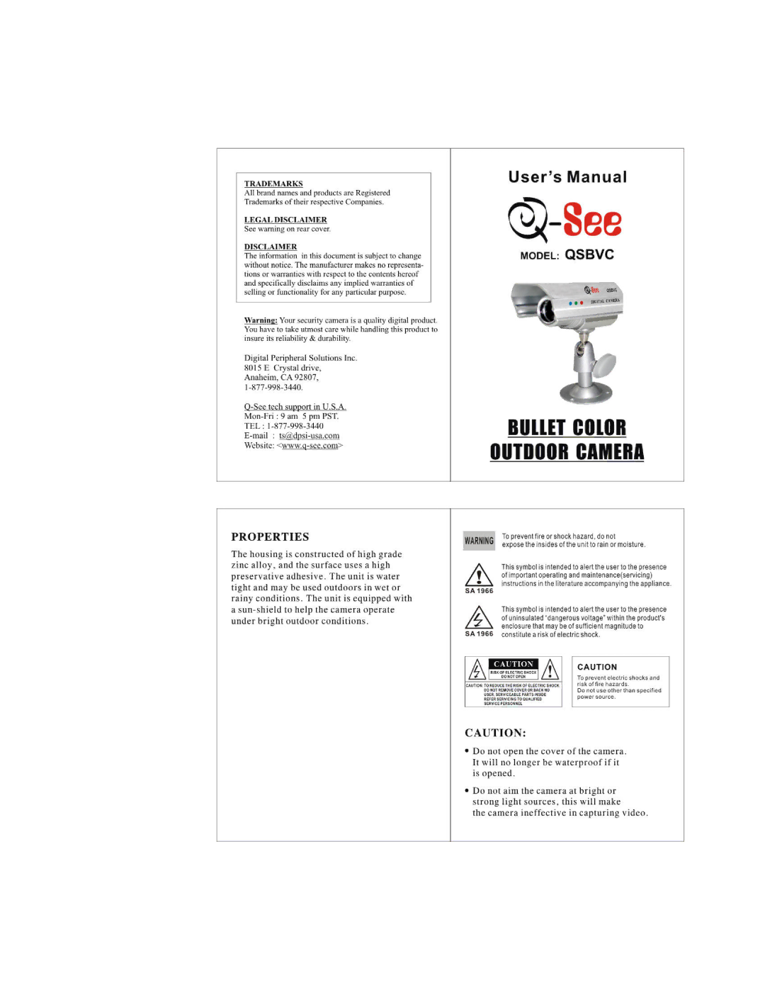 Q-See QSBVC manual 