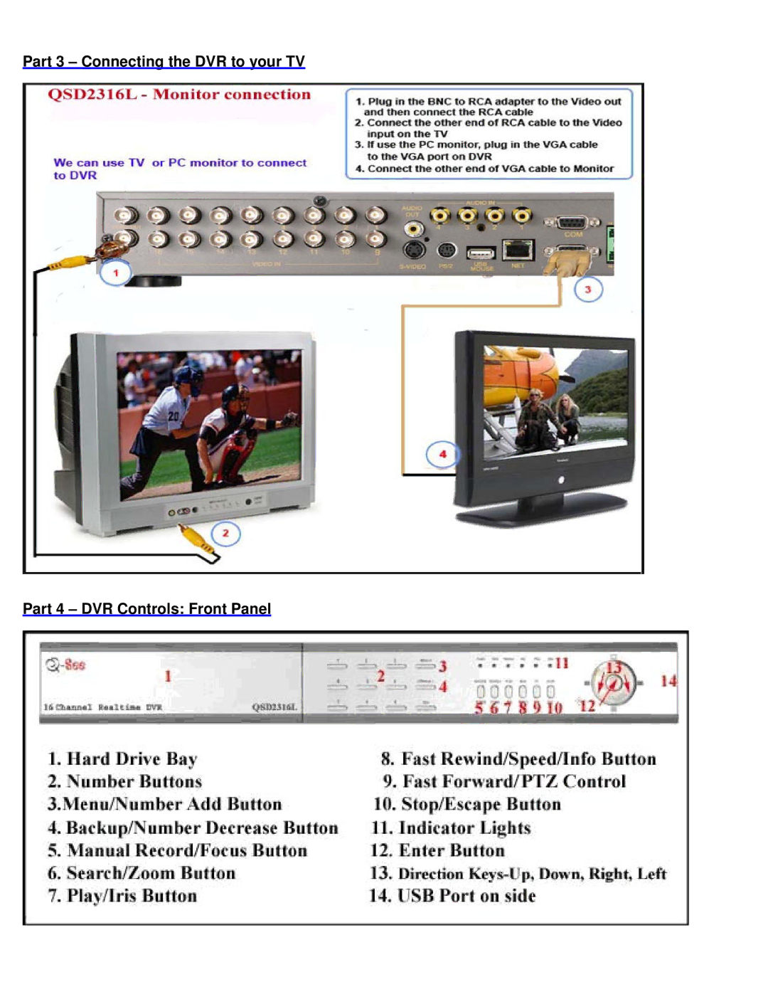 Q-See QSD2316C16-500 manual 