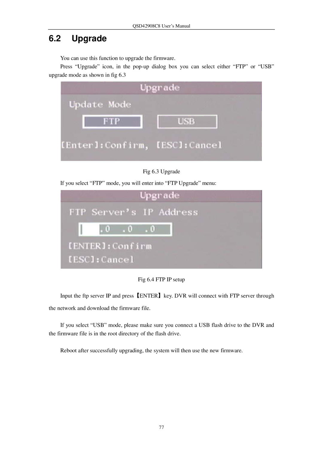 Q-See QSD42908C8 user manual Upgrade 