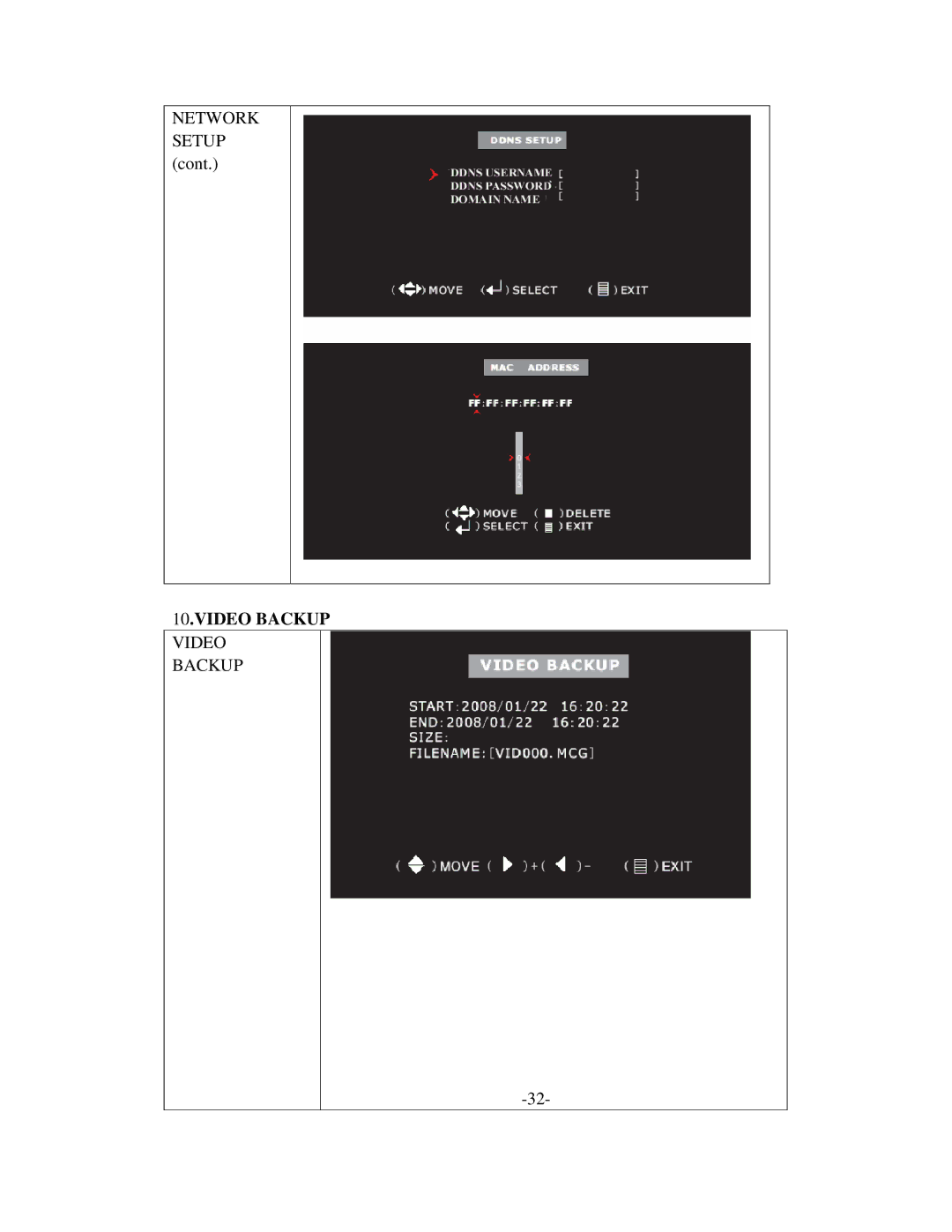 Q-See QSD6204 manual Video Backup 