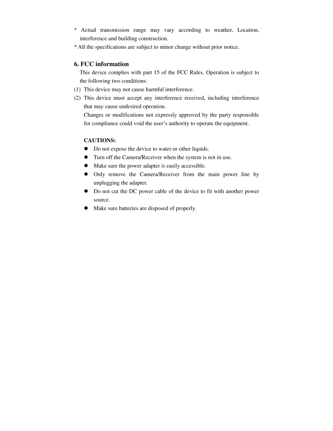 Q-See QSDB8209C manual FCC information 