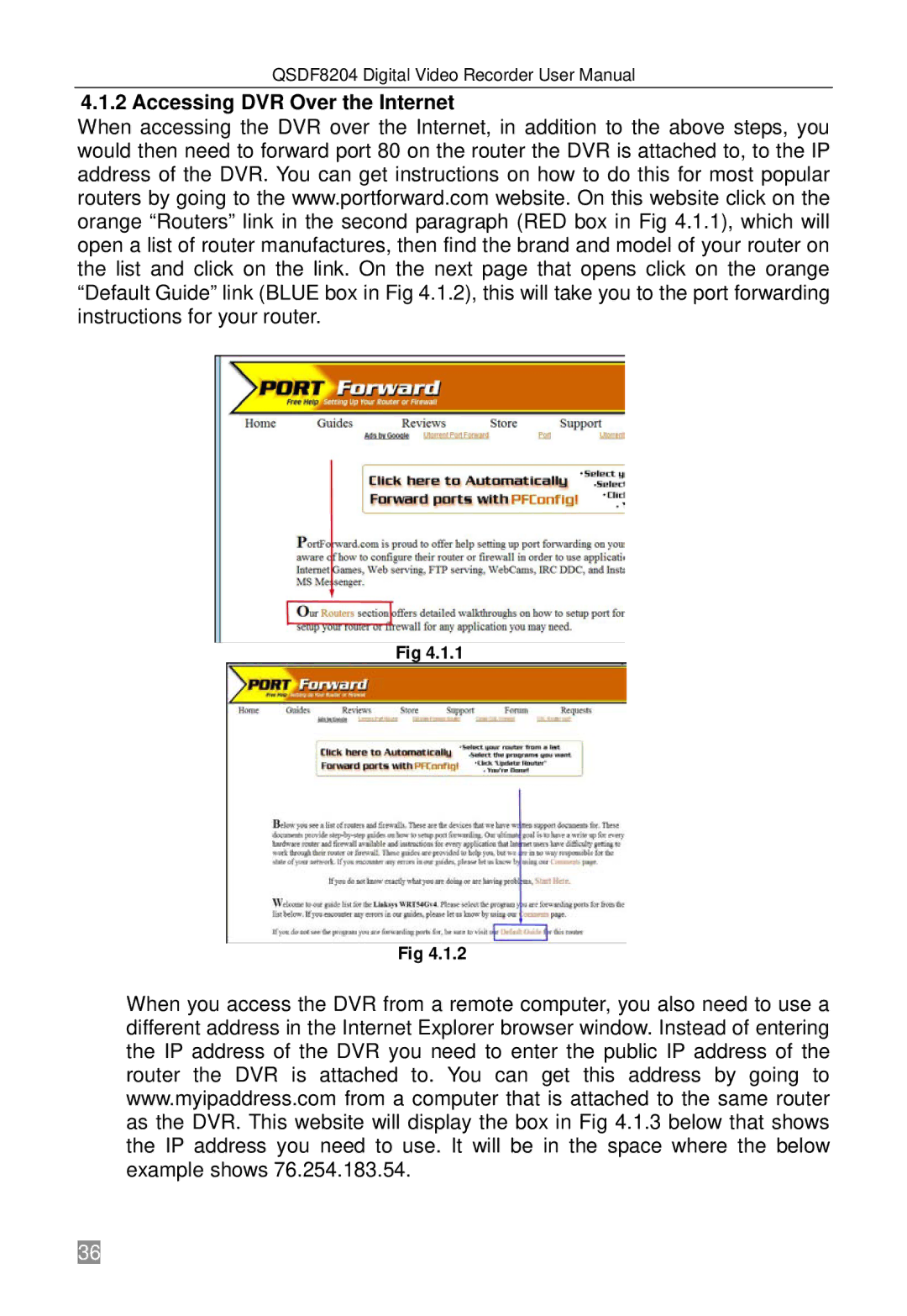 Q-See QSDF8204 user manual Accessing DVR Over the Internet 