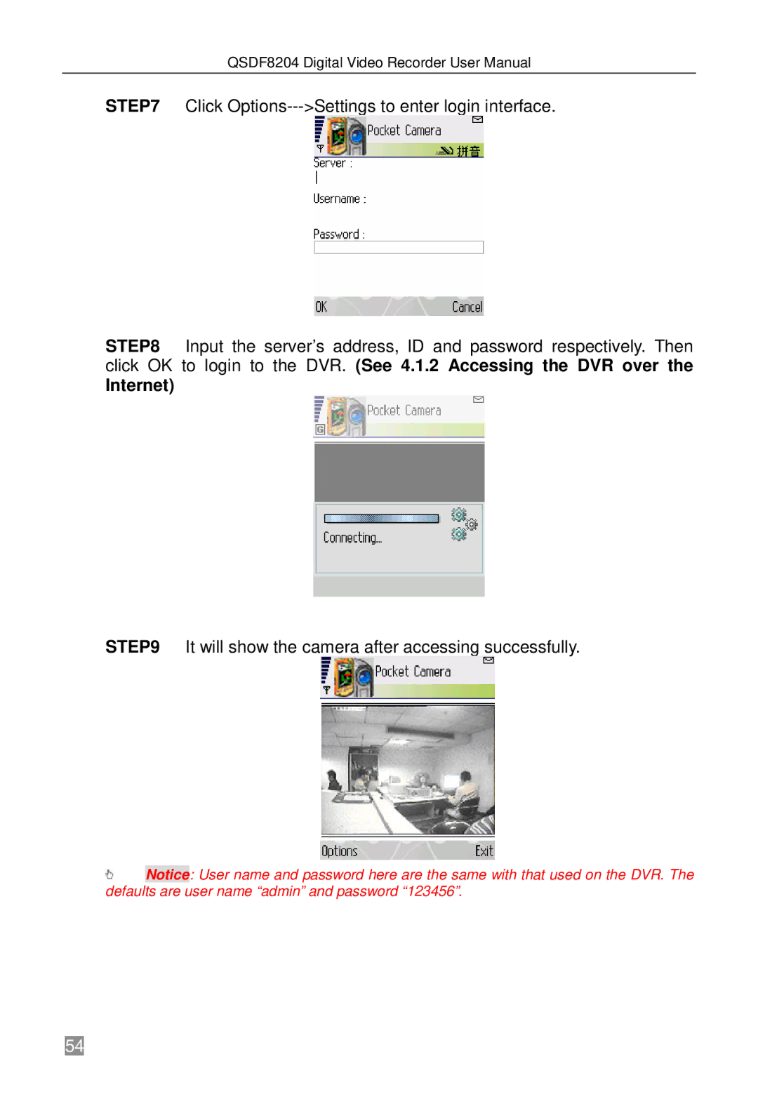 Q-See QSDF8204 user manual Internet 