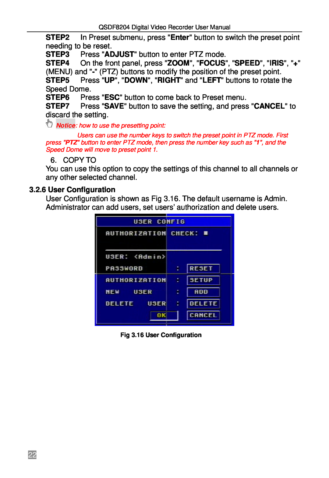 Q-See QSDF8204 user manual User Configuration 