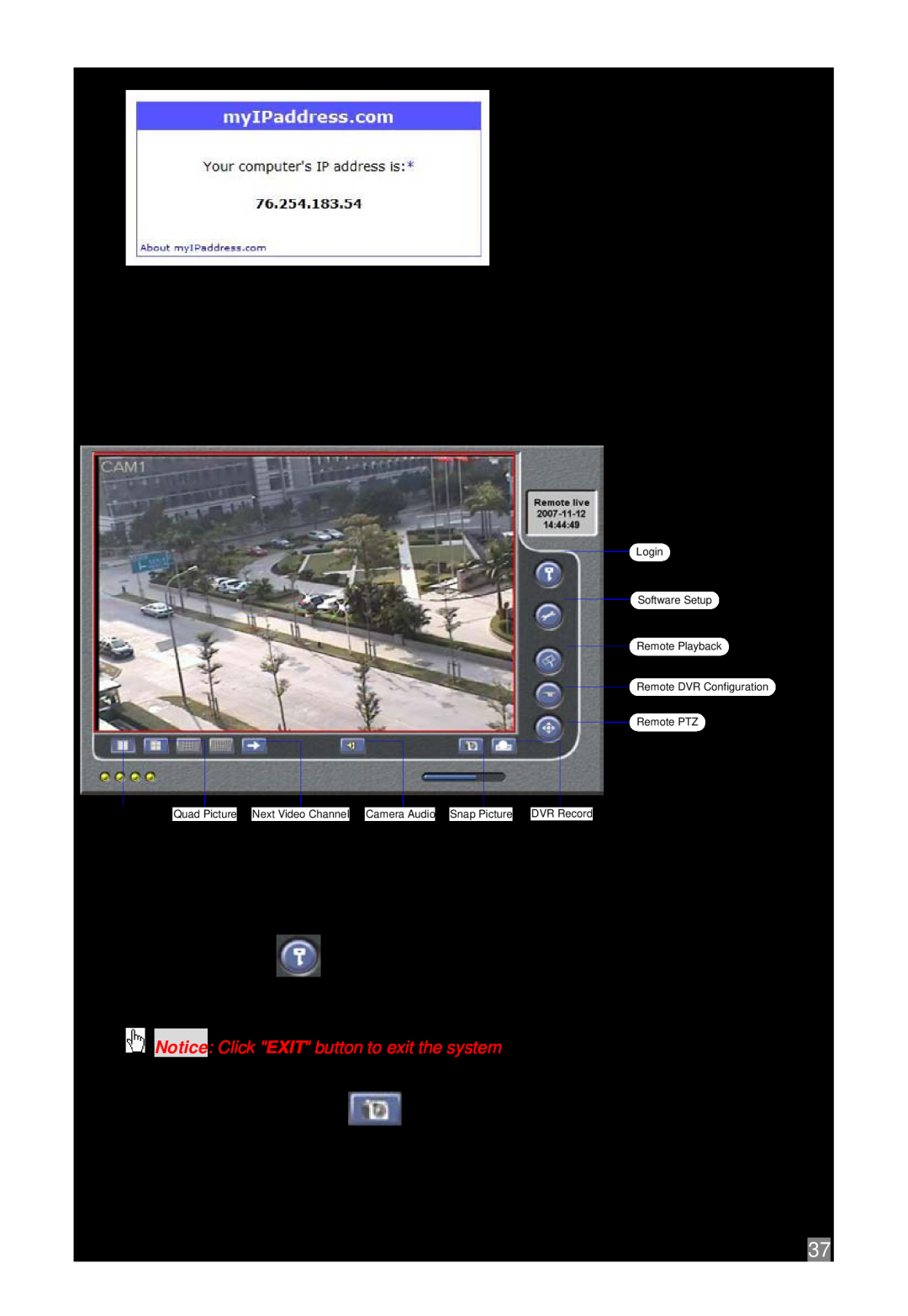 Q-See QSDF8204 user manual Main Interface, Login, Snap Picture, Parameter Settings 