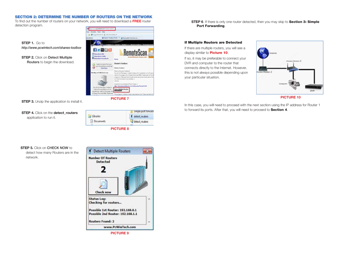 Q-See 9004, QSDR, QR manual Determine the Number of Routers on the Network, Go to 