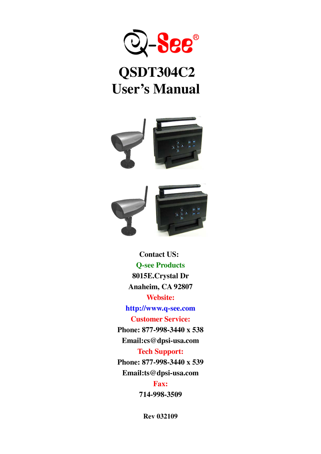 Q-See user manual QSDT304C2 User’s Manual 