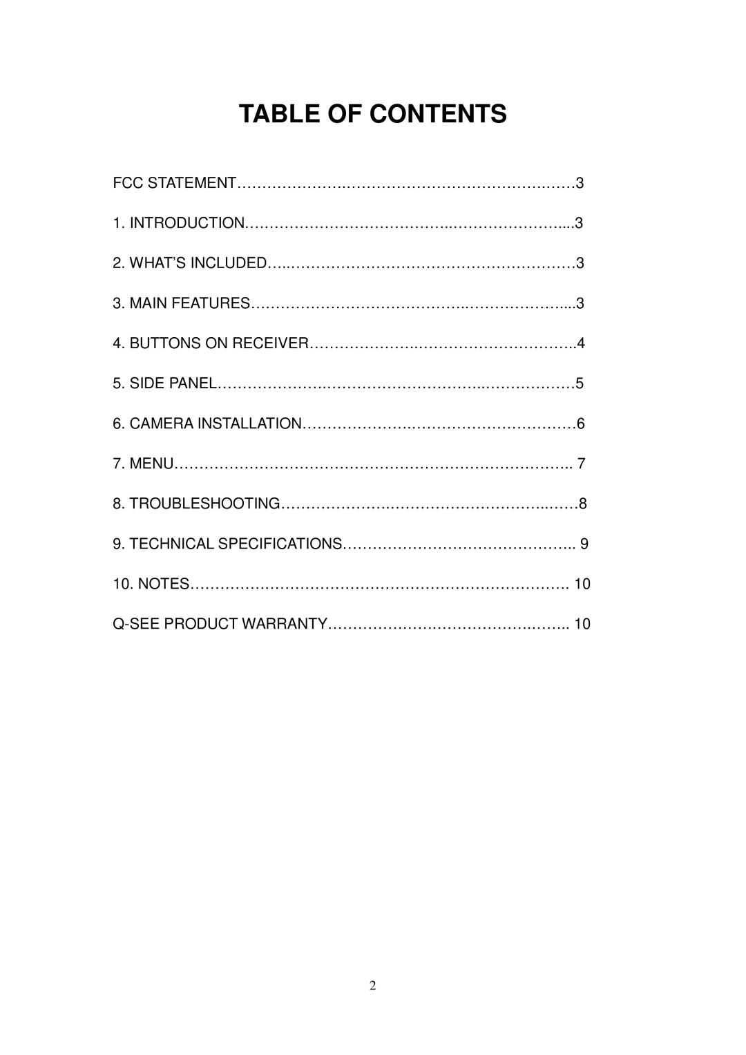 Q-See QSDT304C2 user manual Table of Contents 