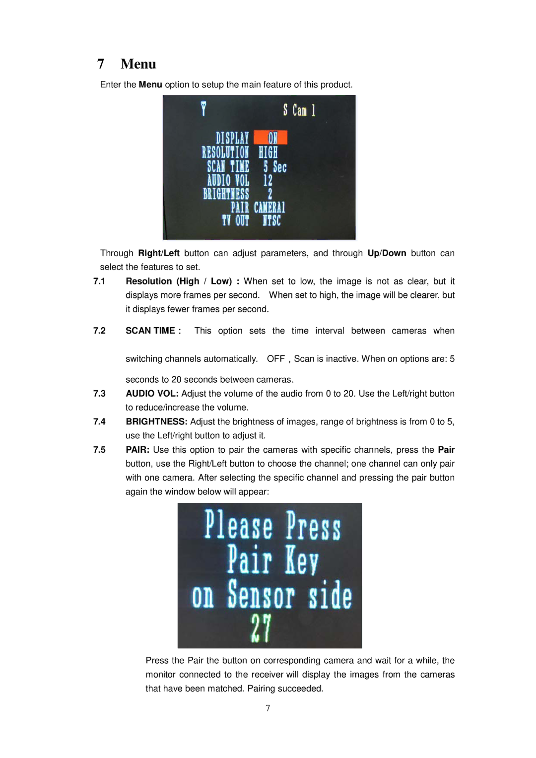 Q-See QSDT304C2 user manual Menu 