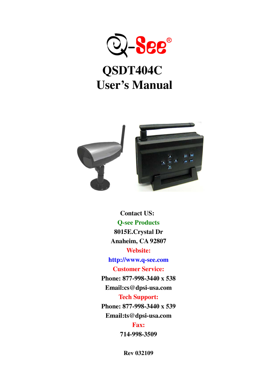 Q-See user manual QSDT404C User’s Manual 